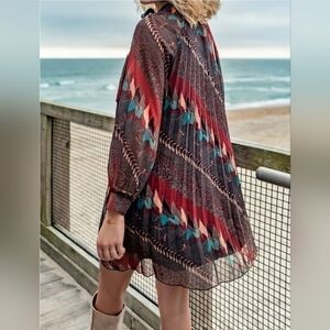 Molly Bracken- Womens Terracotta Milana Pleated Shift Body Mini Dress Sz.Large